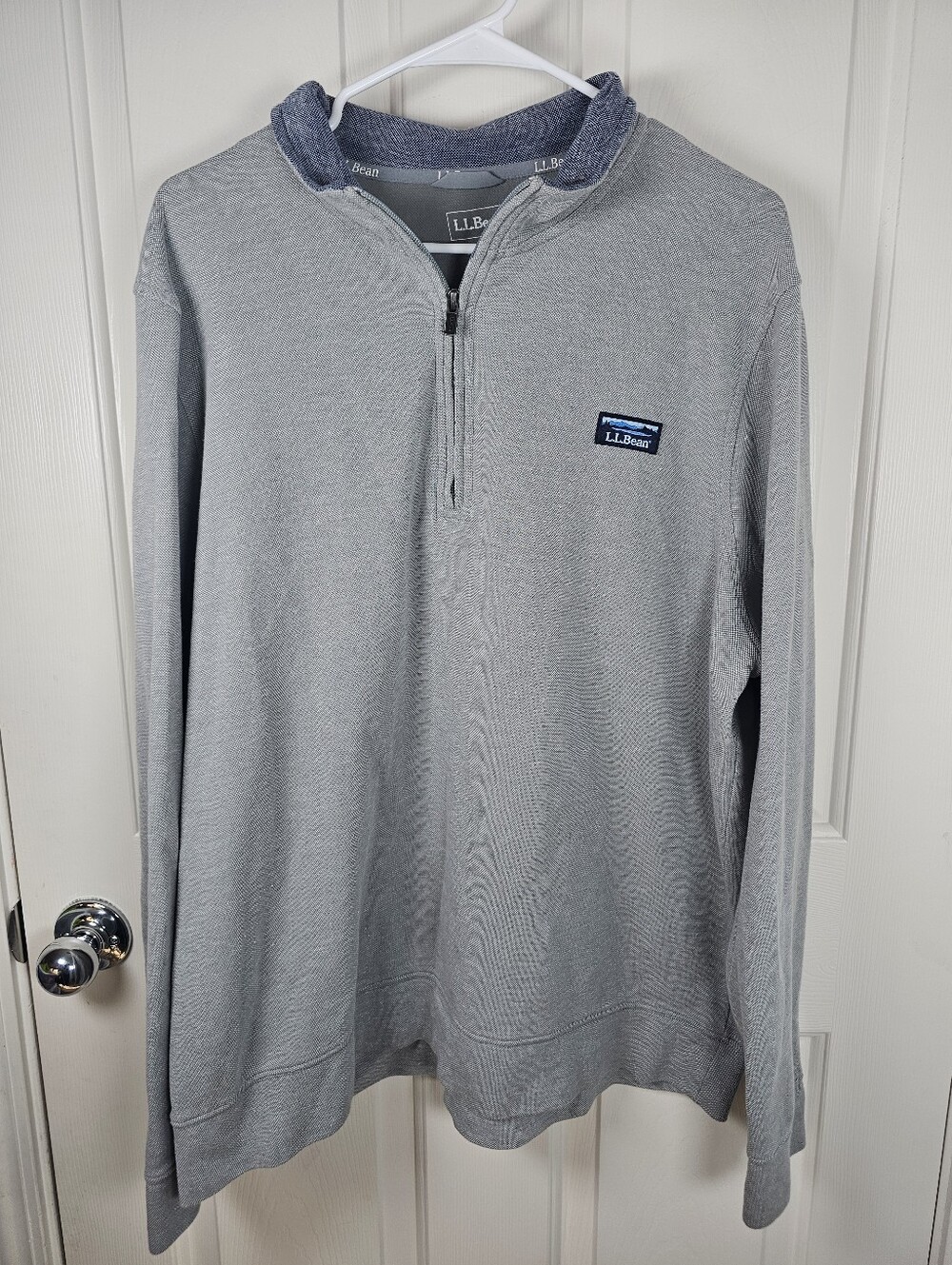L.L. Bean Men's Gray Quarter Zip Pullover Sweater Size XL